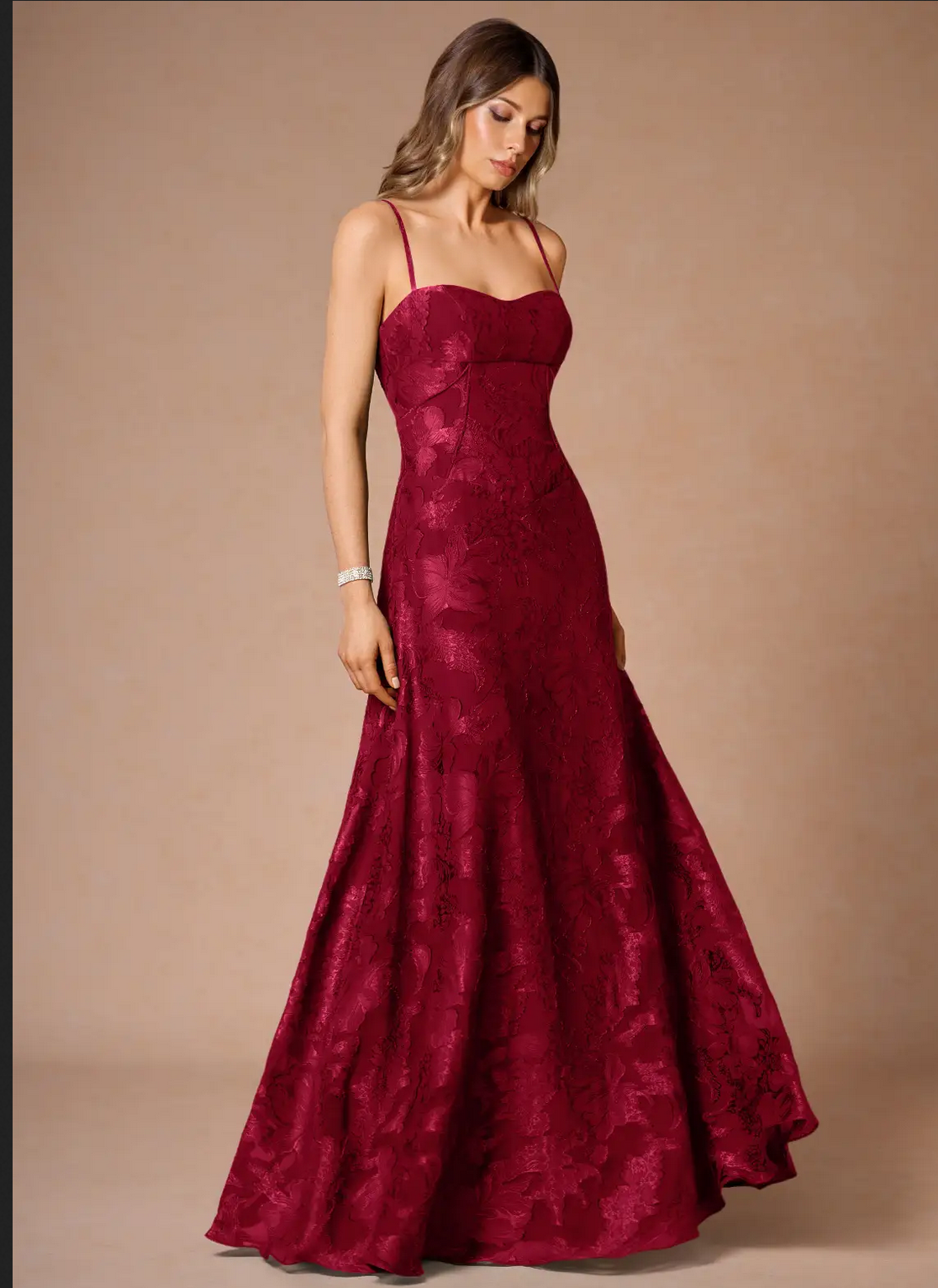 Ruby Red Lace Back Maxi Dress