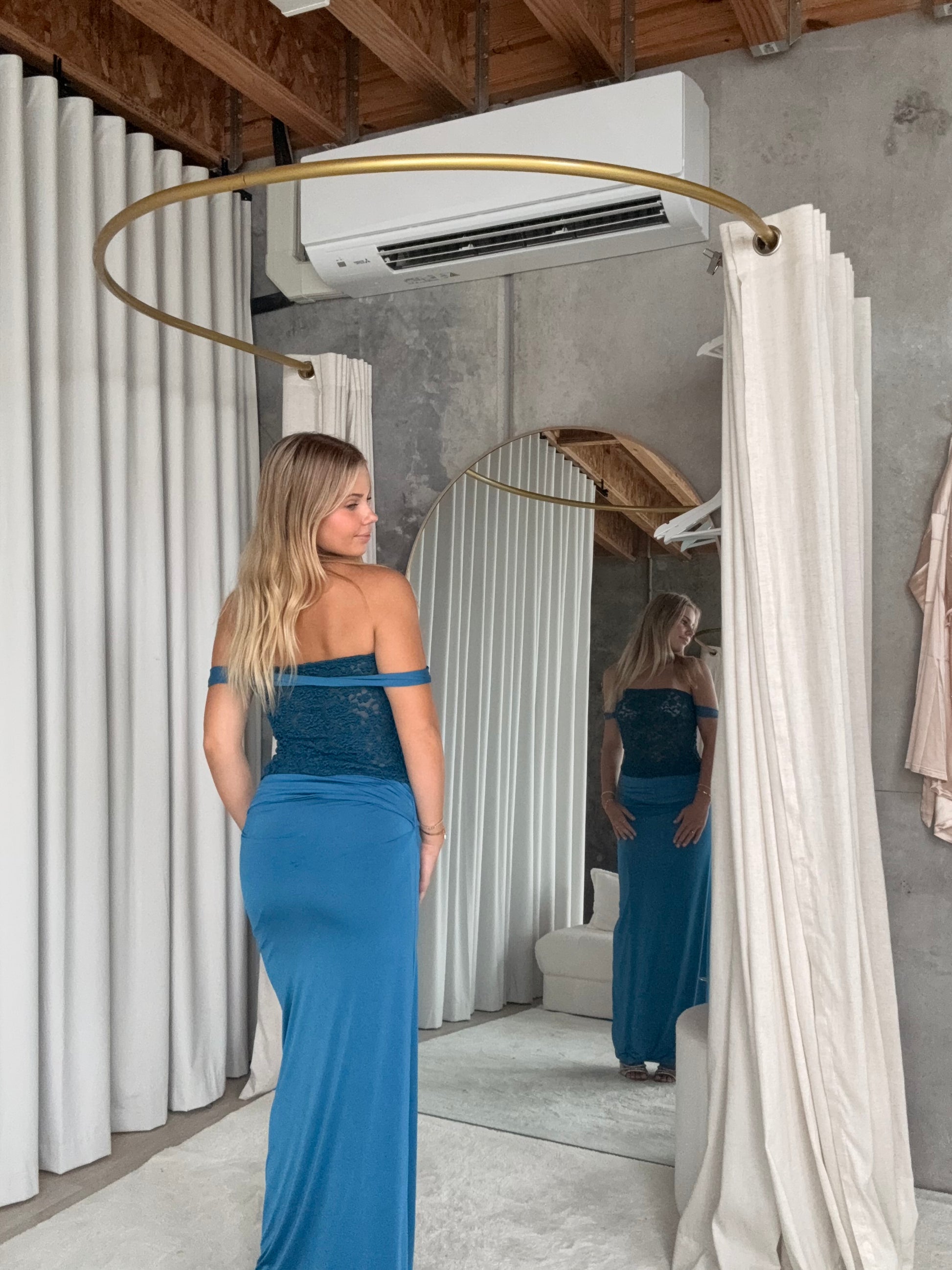 Alvero Corset Top & Skirt Set Blue