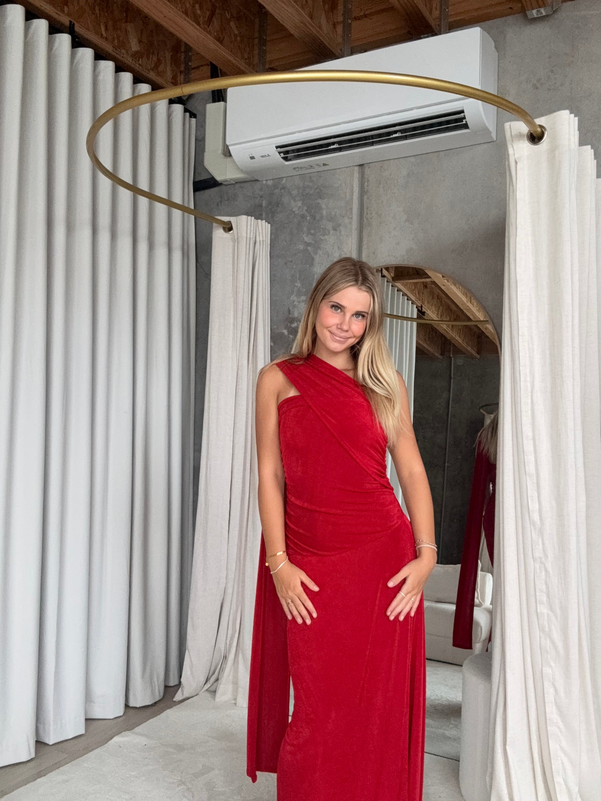 Robin Ruched One Shoulder Maxi Dress