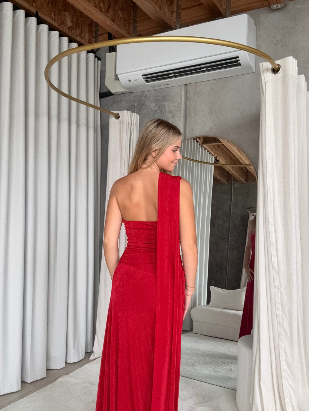 Robin Ruched One Shoulder Maxi Dress