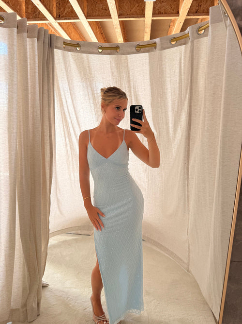 Windsor Pale Blue Sequin Dress