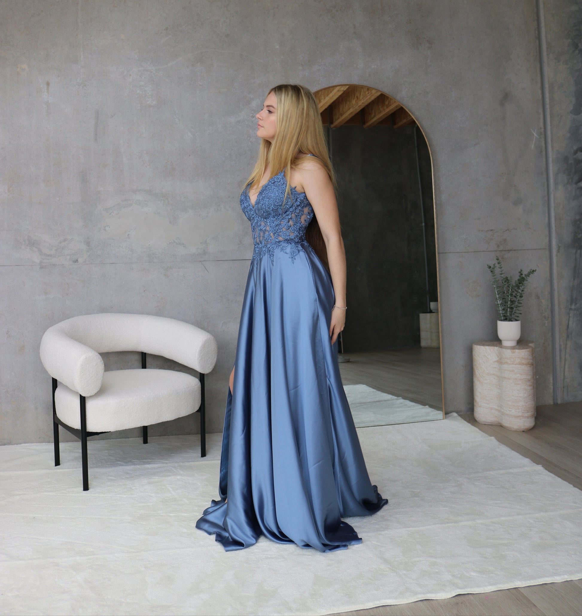 Chiffon Lace Illusion Dress