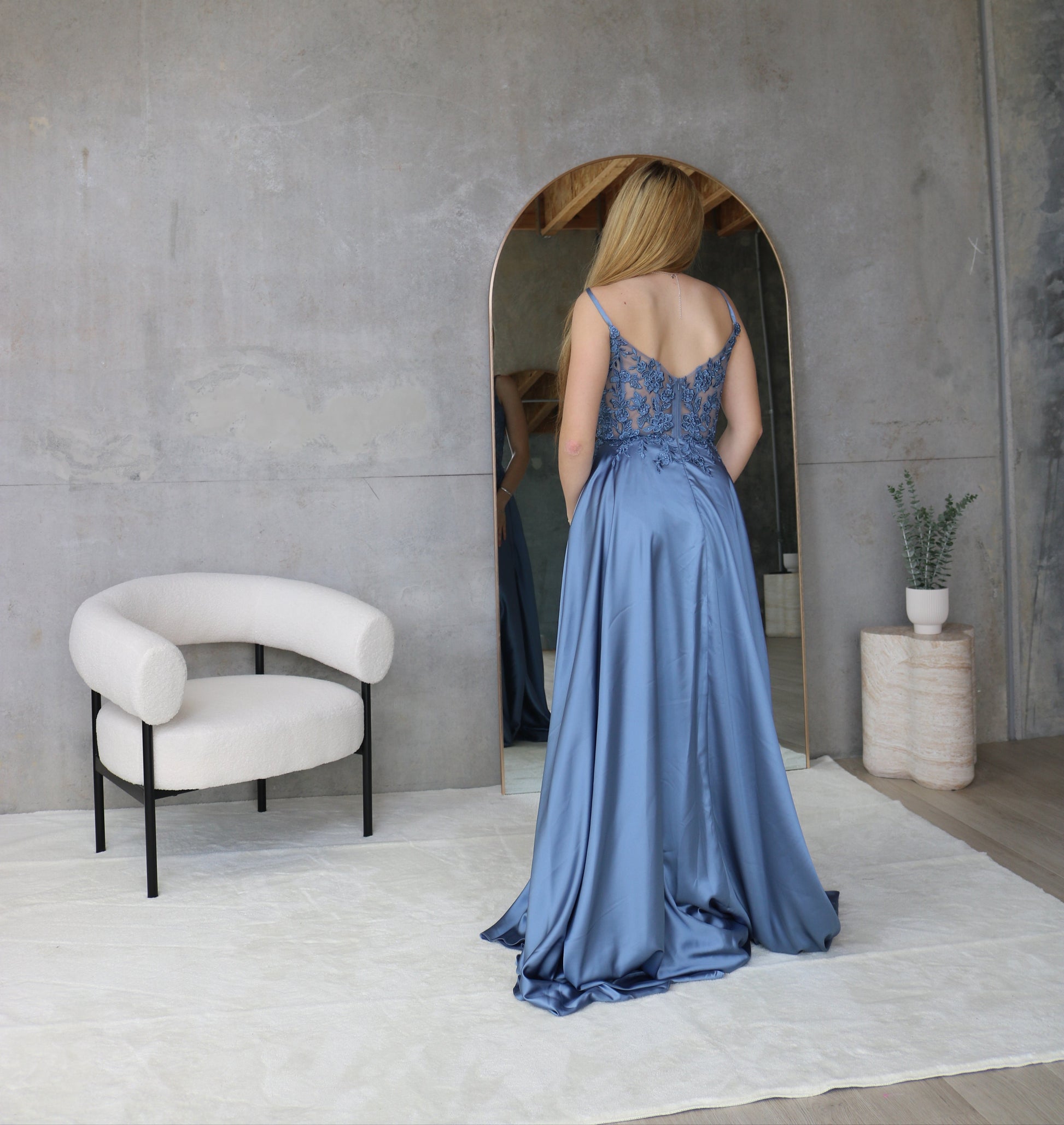 Chiffon Lace Illusion Dress