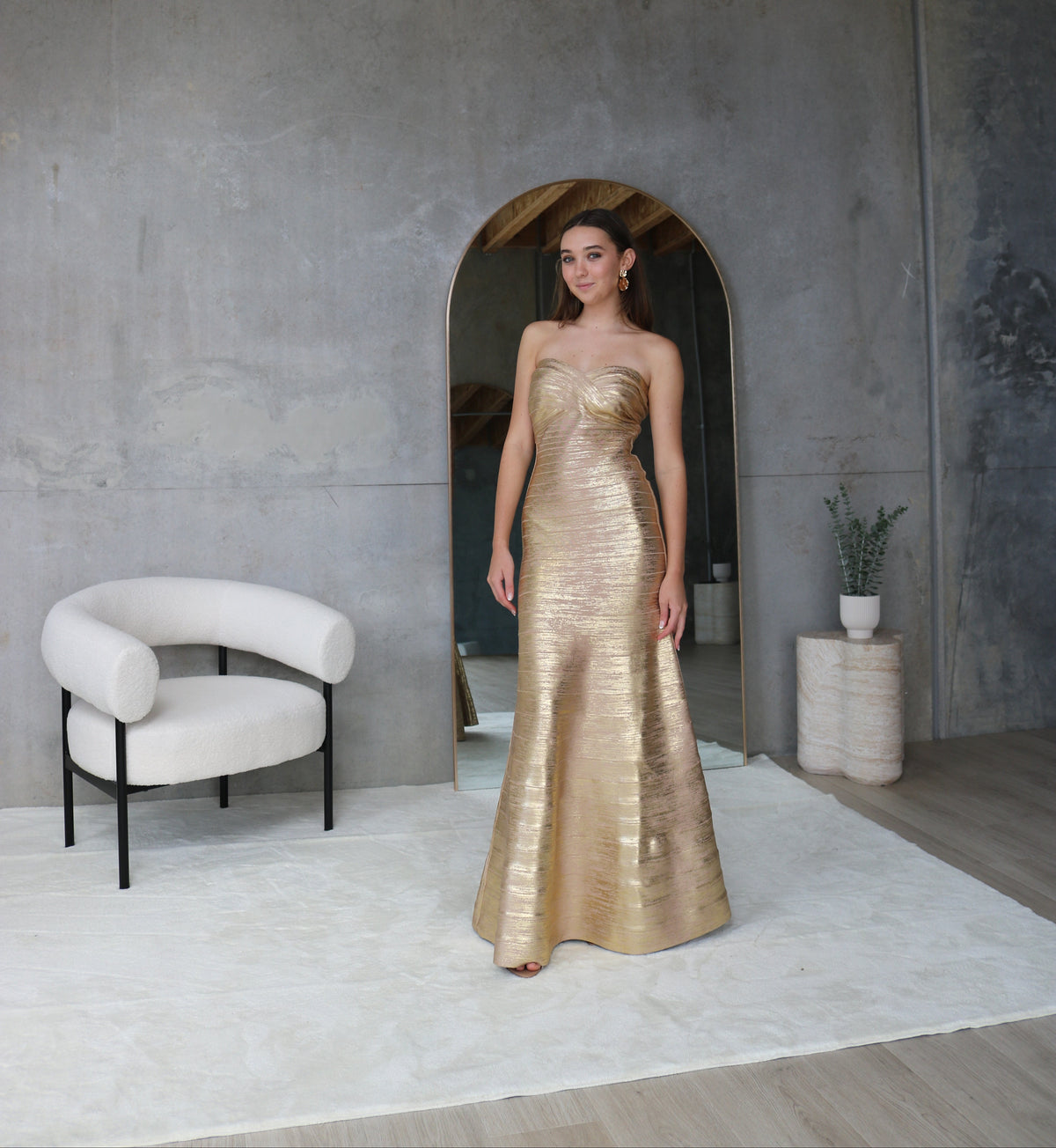 HERVE LEDGER The Metallic Sara Gown