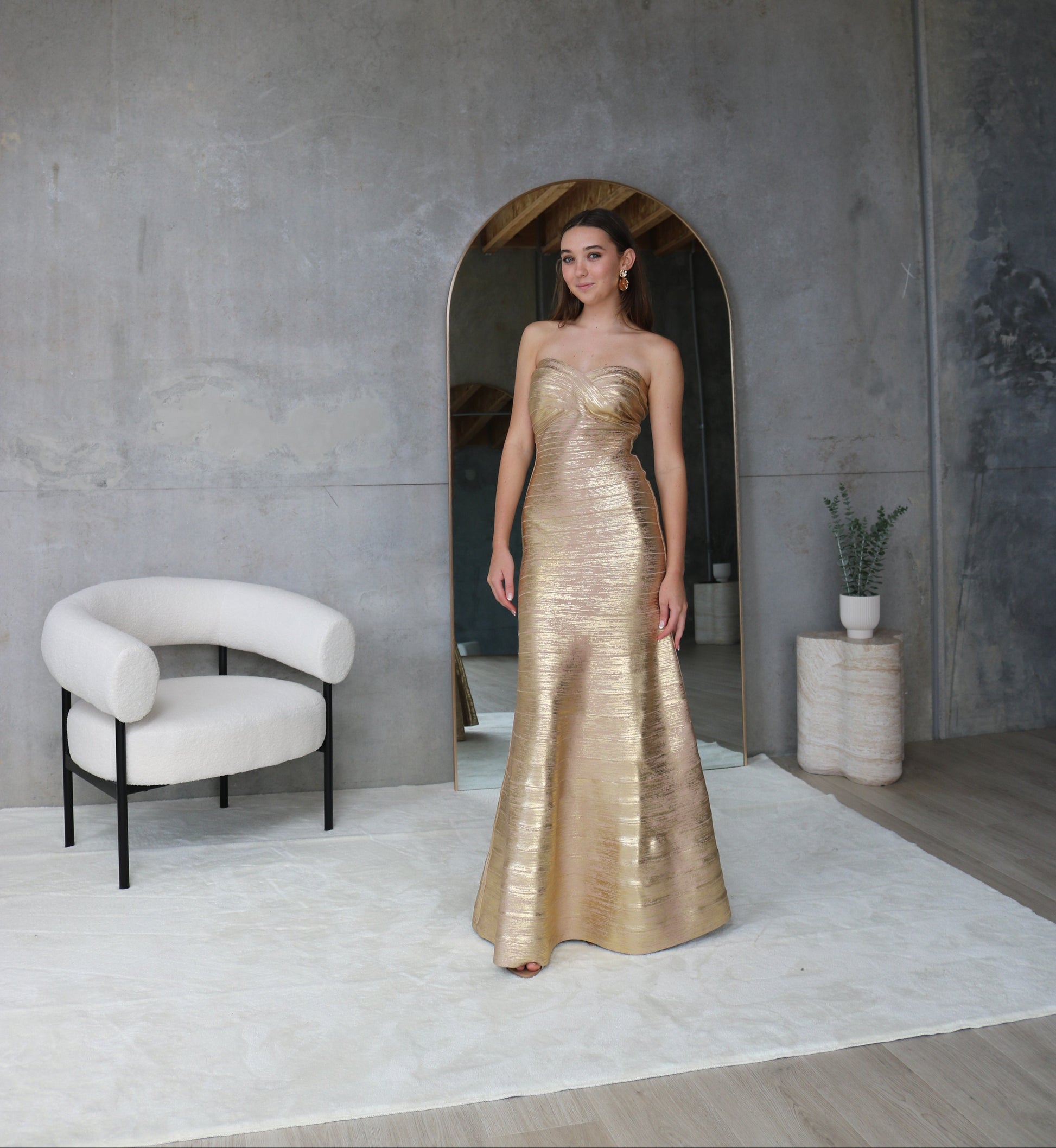 HERVE LEDGER The Metallic Sara Gown