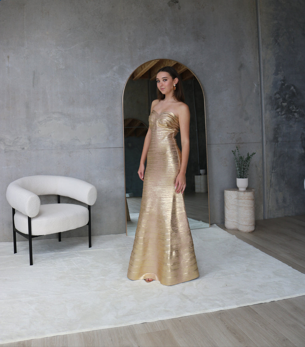 The Metallic Sara Gown Tidal Dress Collective The Metallic Sara Gown Tidal Dress Collective