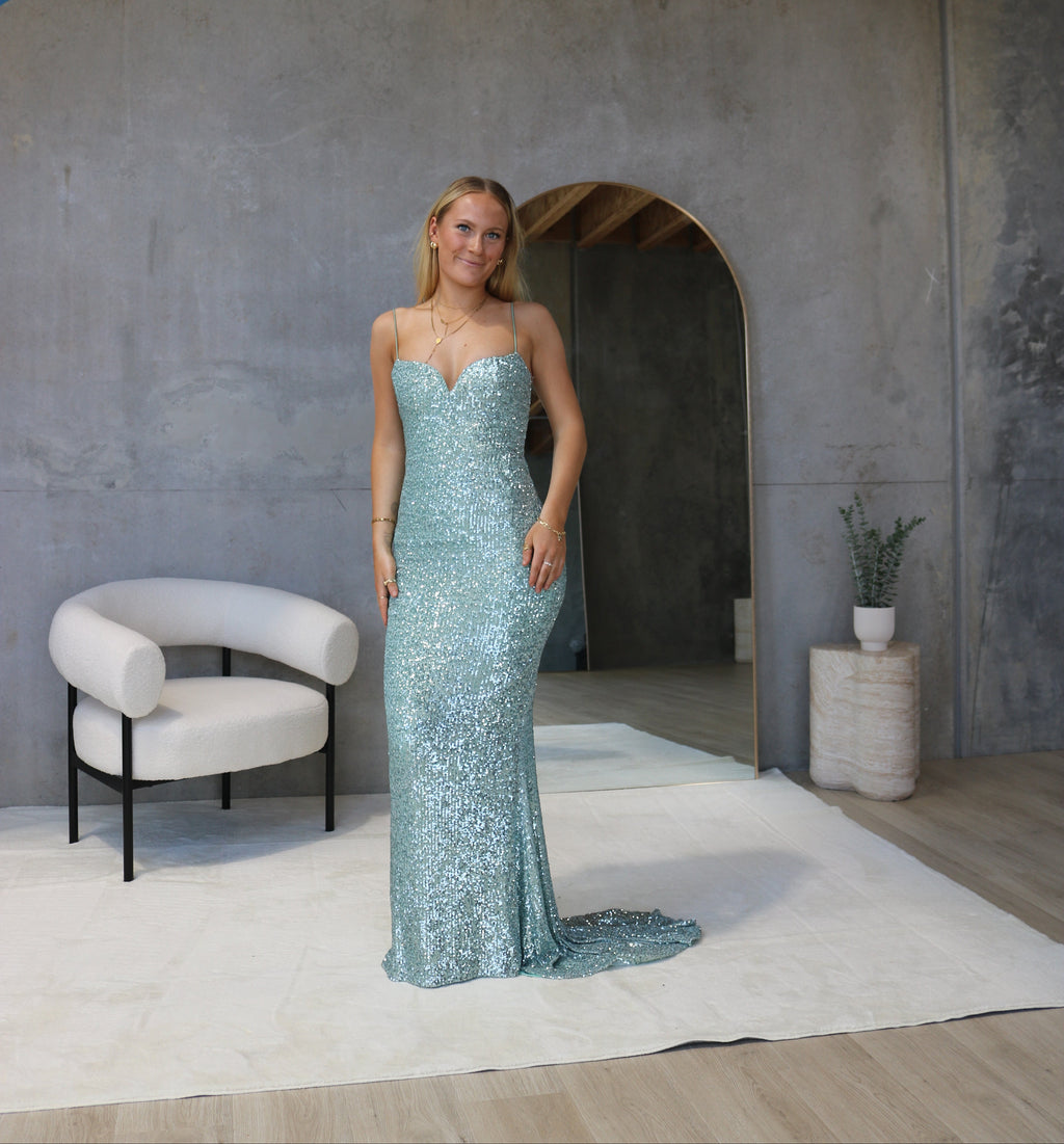 Serena Sequin Gown Blue