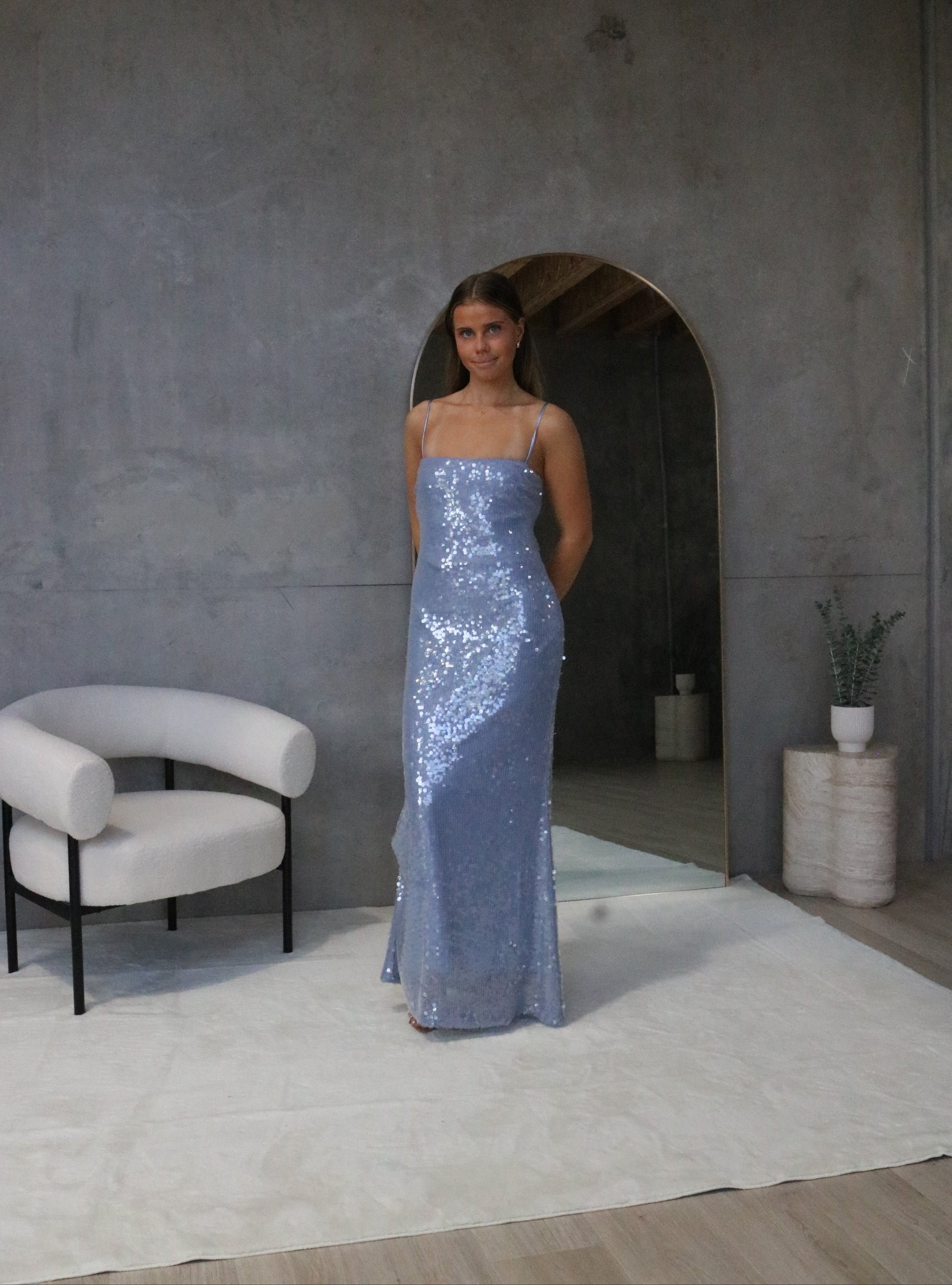 Blue Sequin Gown