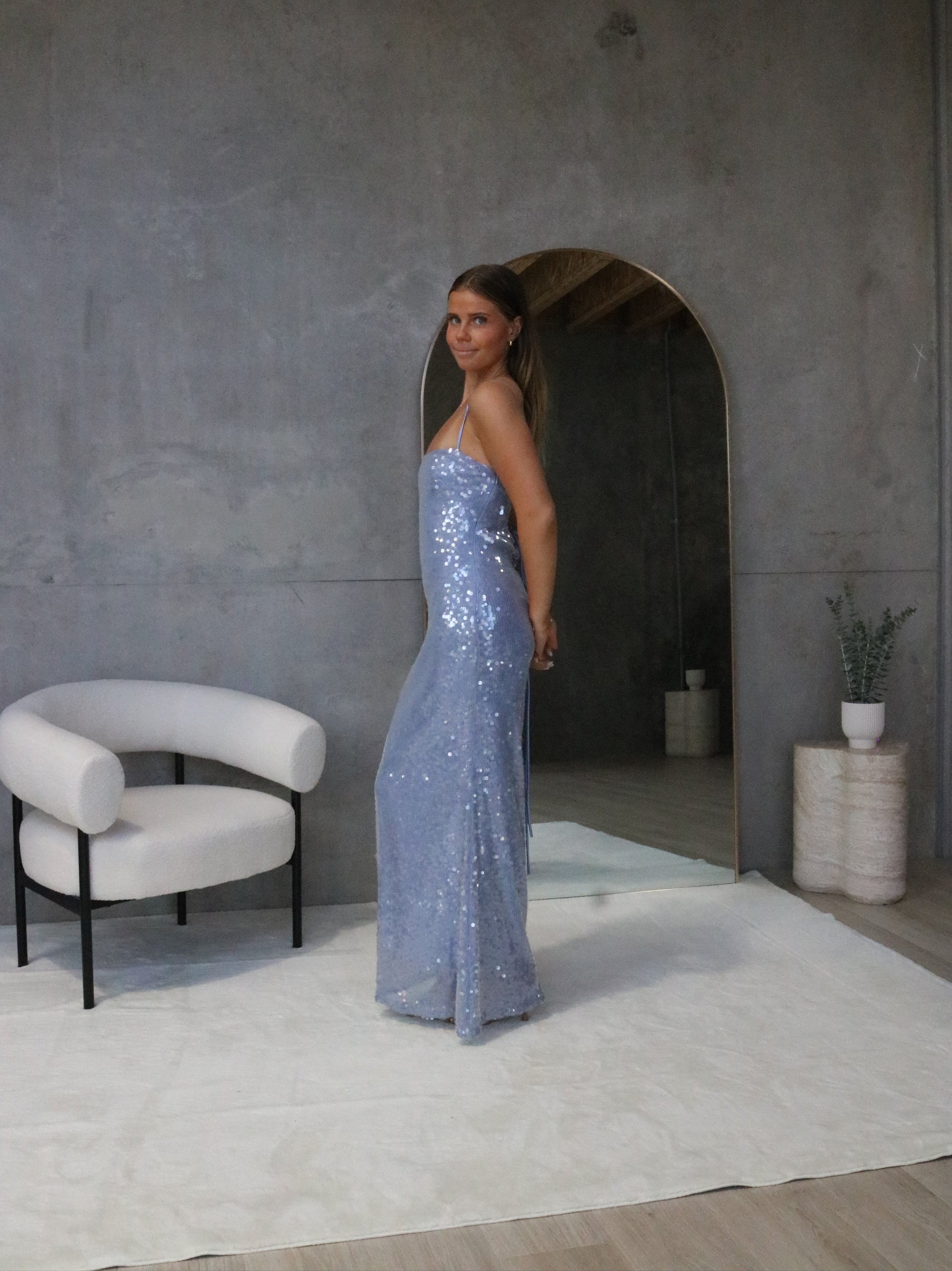 Blue Sequin Gown