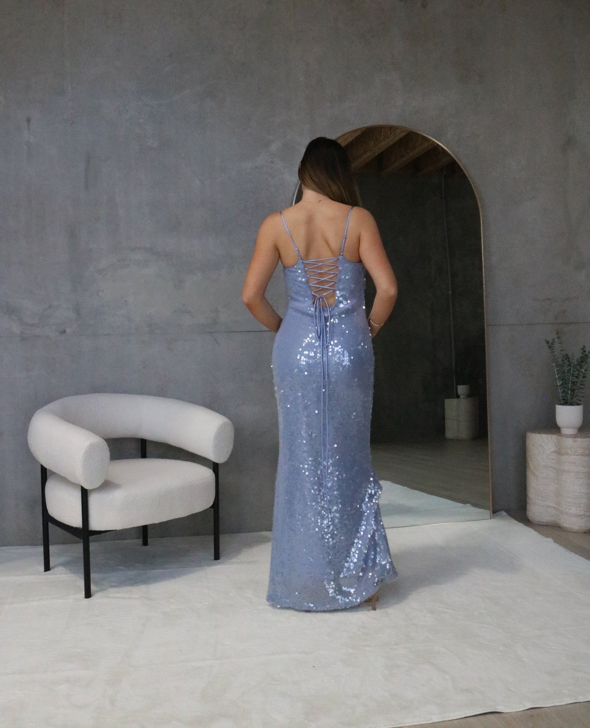 Blue Sequin Gown