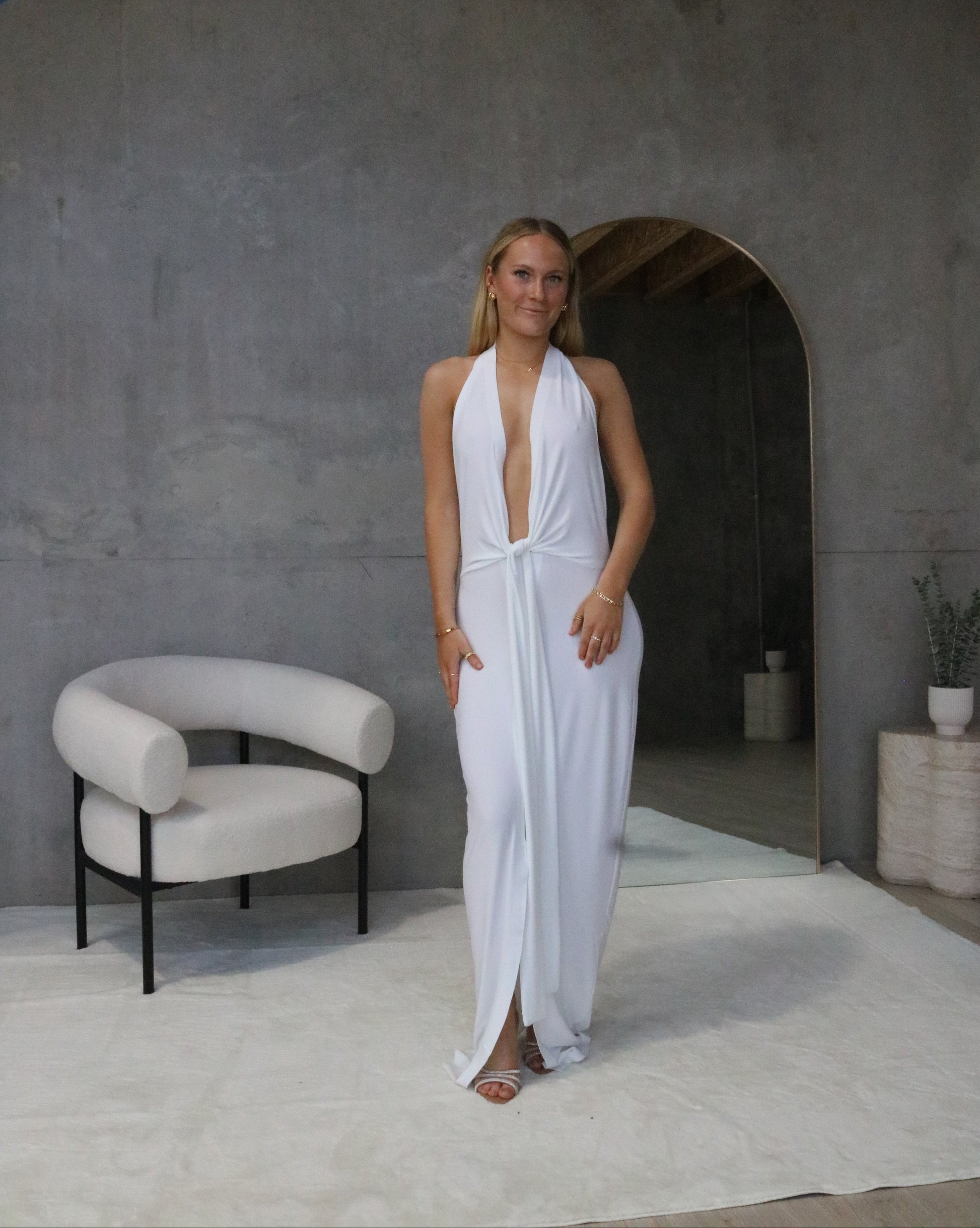 Norma Kamali Halter Neck White