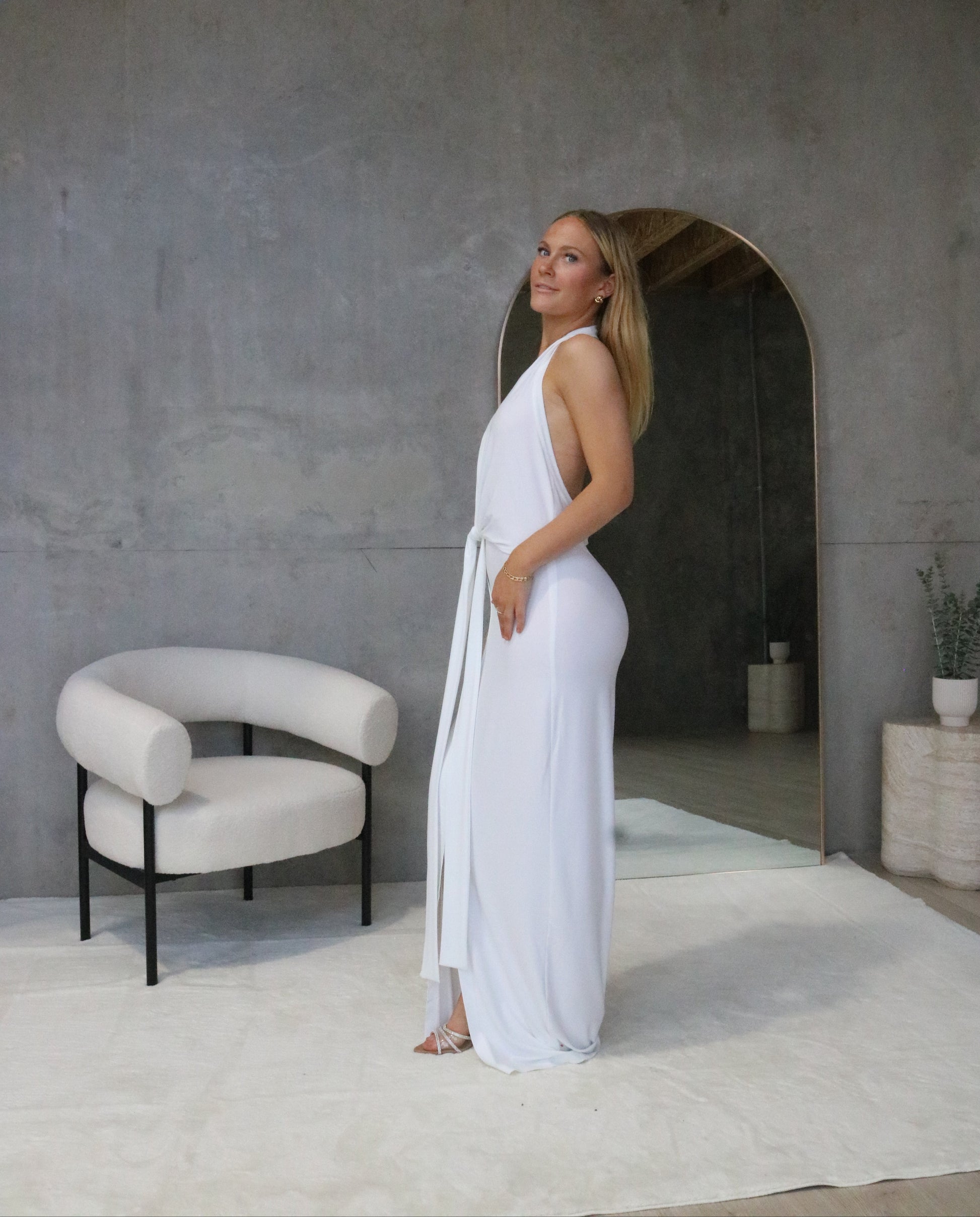 Norma Kamali Halter Neck White