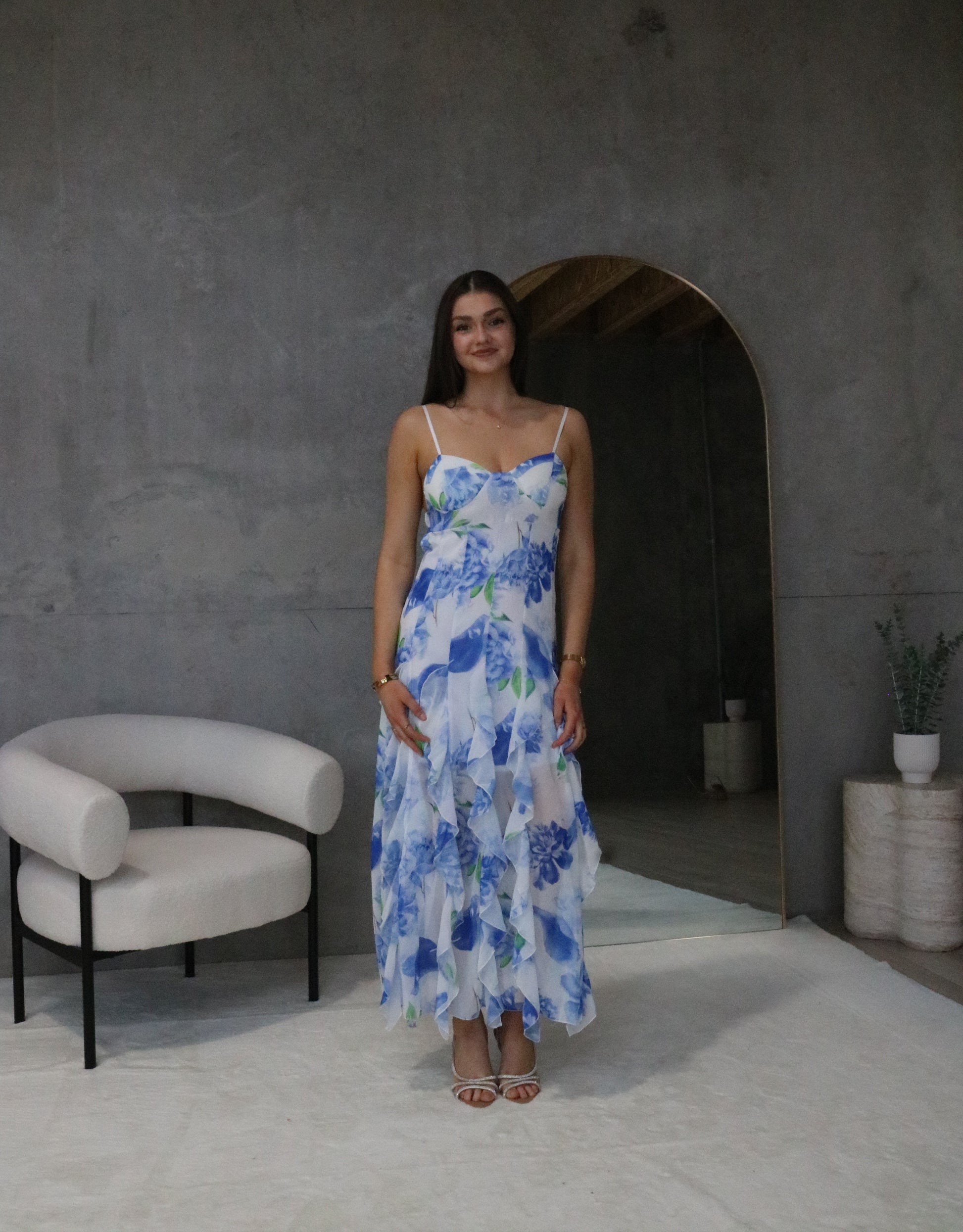 MENTI SANTORINI Iris Flower Maxi Dress