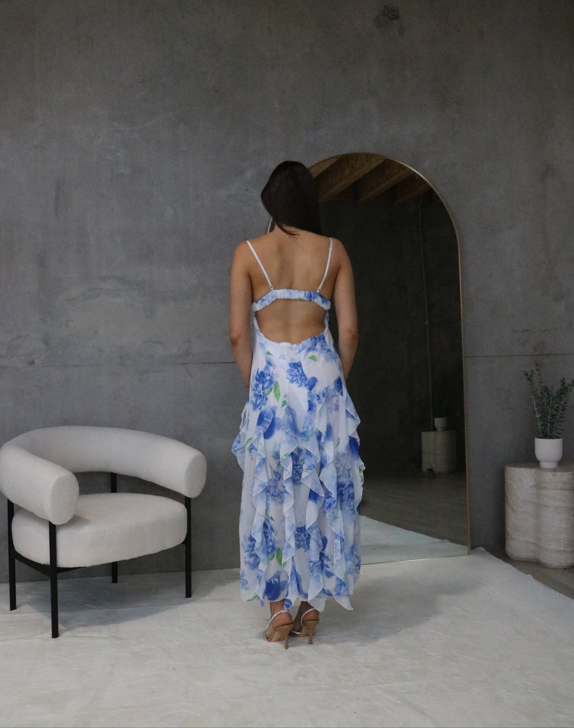 MENTI SANTORINI Iris Flower Maxi Dress