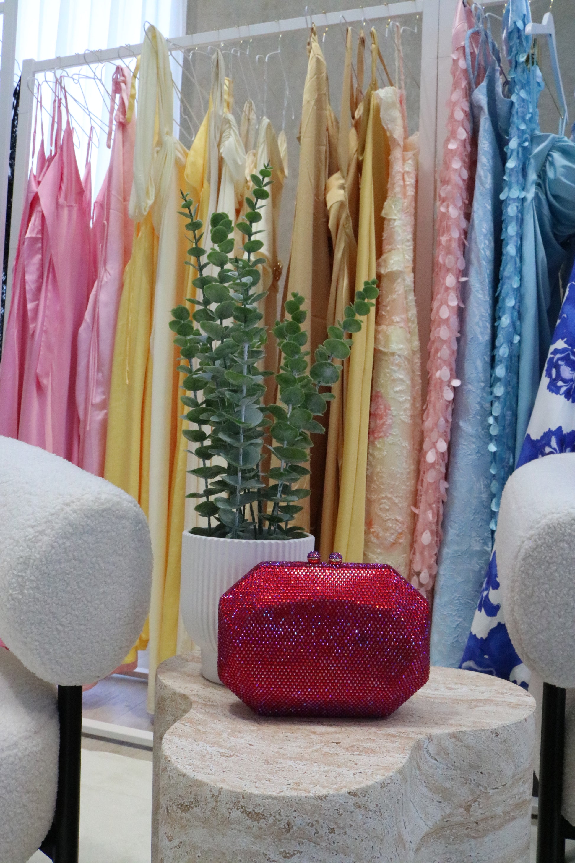 Olga Berg Magenta Clutch