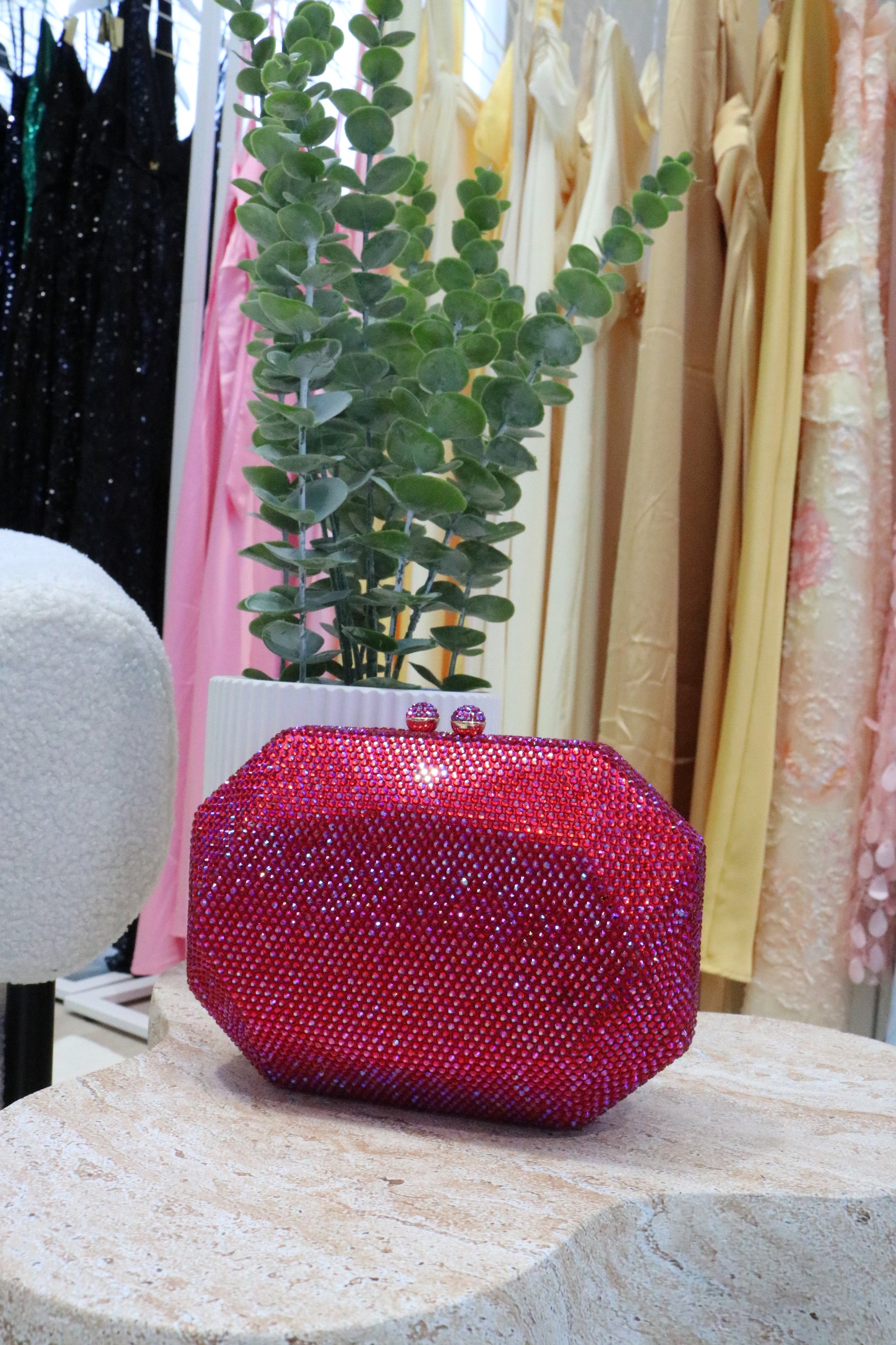 Olga Berg Magenta Clutch