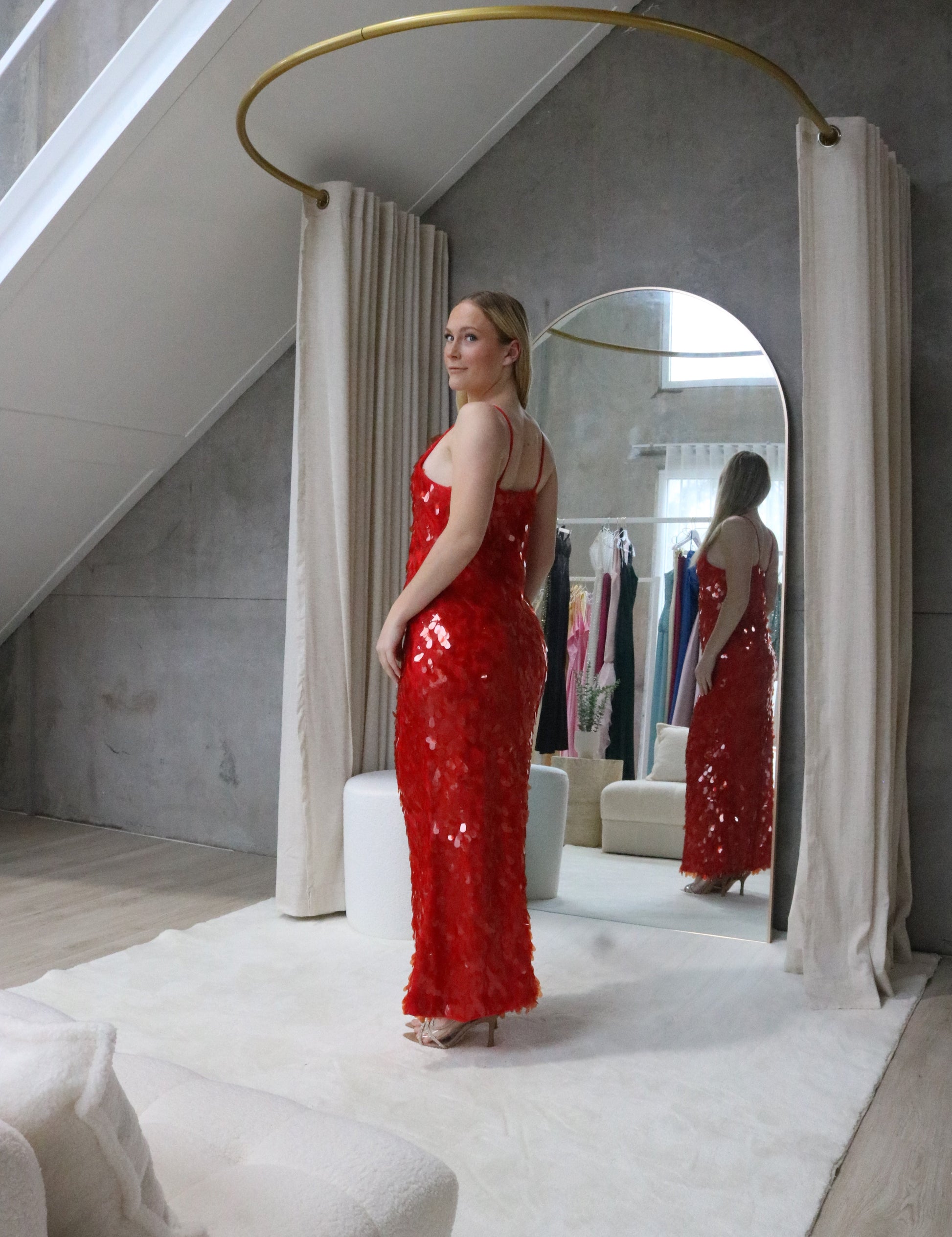 sapphire sequin maxi dress MISHA Sapphire Sequin Plunge Maxi Gown
