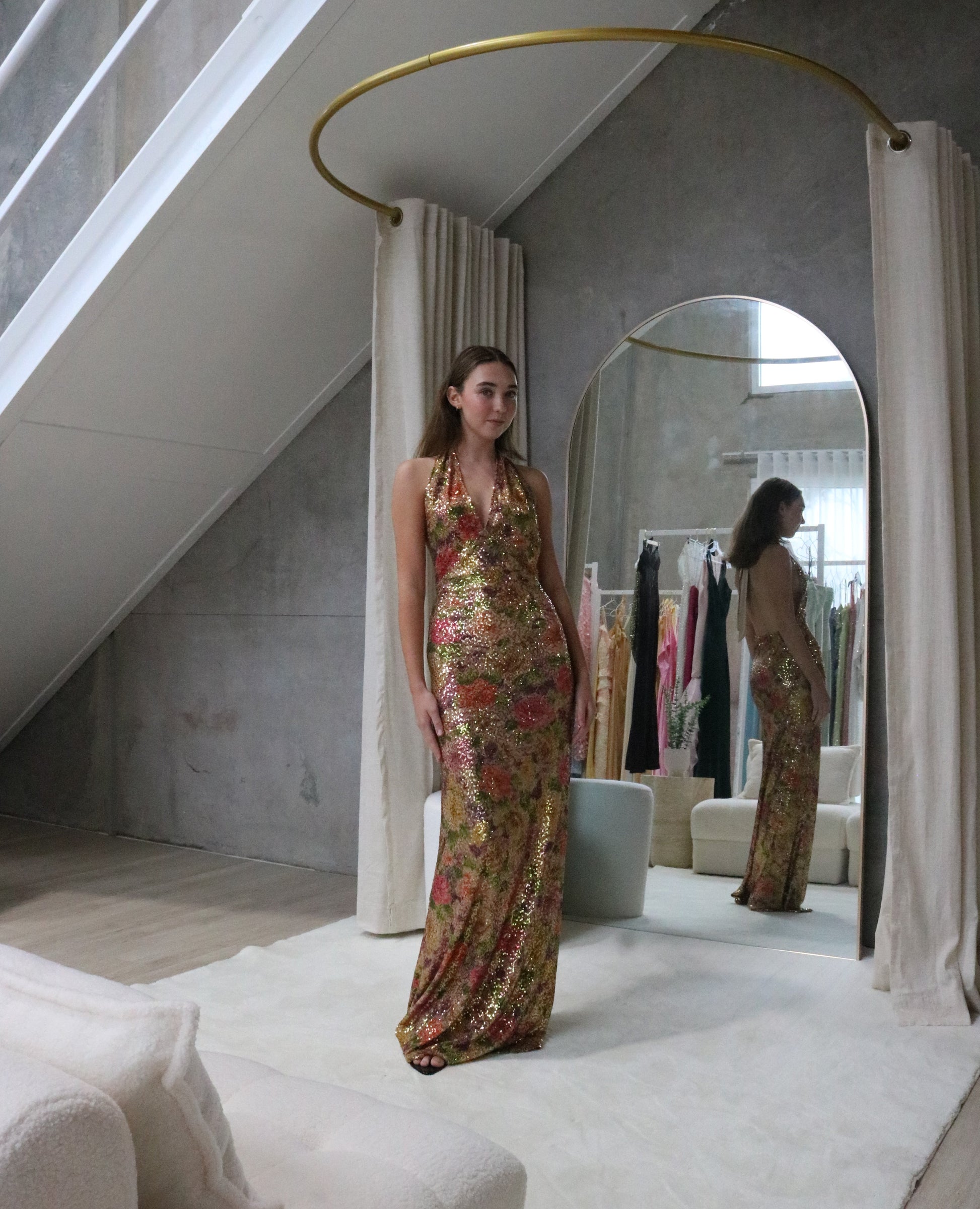 FAIT PAR FOUTCH Liana Sequin Gown