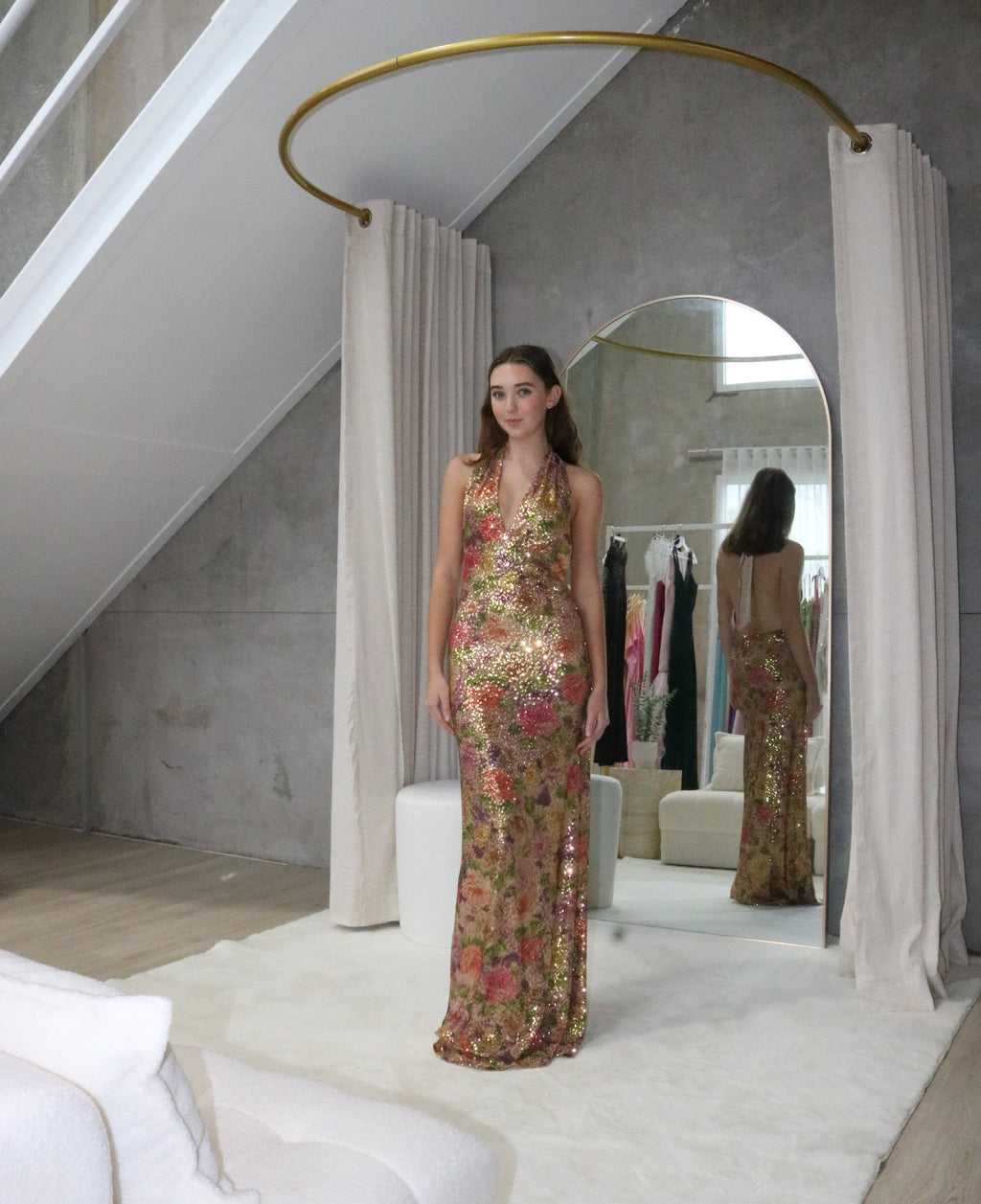 FAIT PAR FOUTCH Liana Sequin Gown