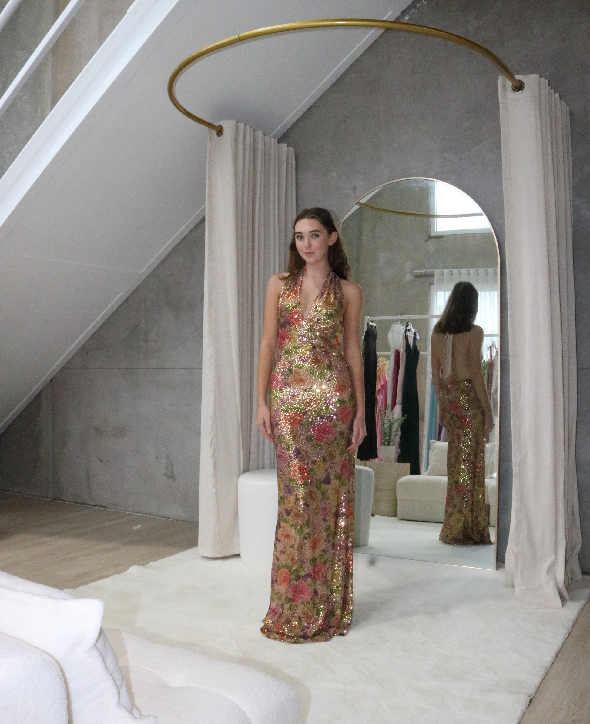 FAIT PAR FOUTCH Liana Sequin Gown