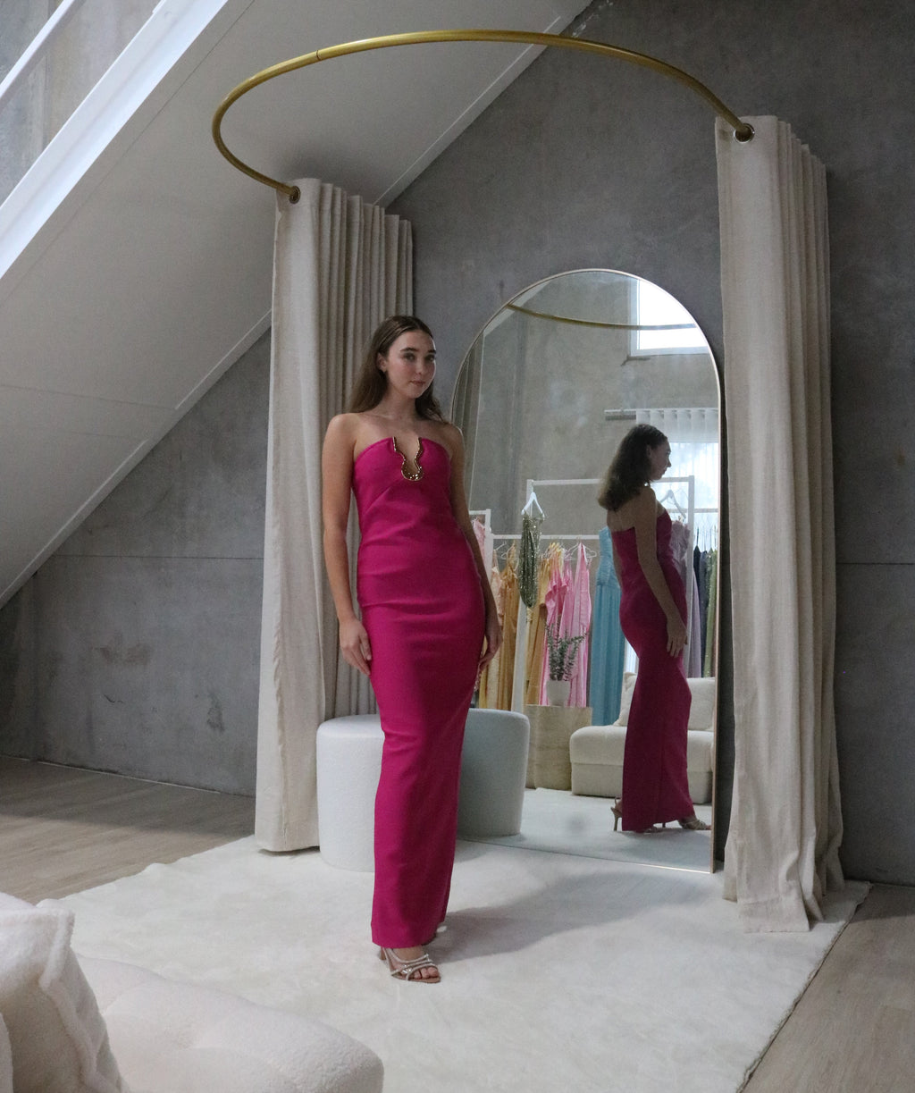 Bandage Maxi Dress Pink