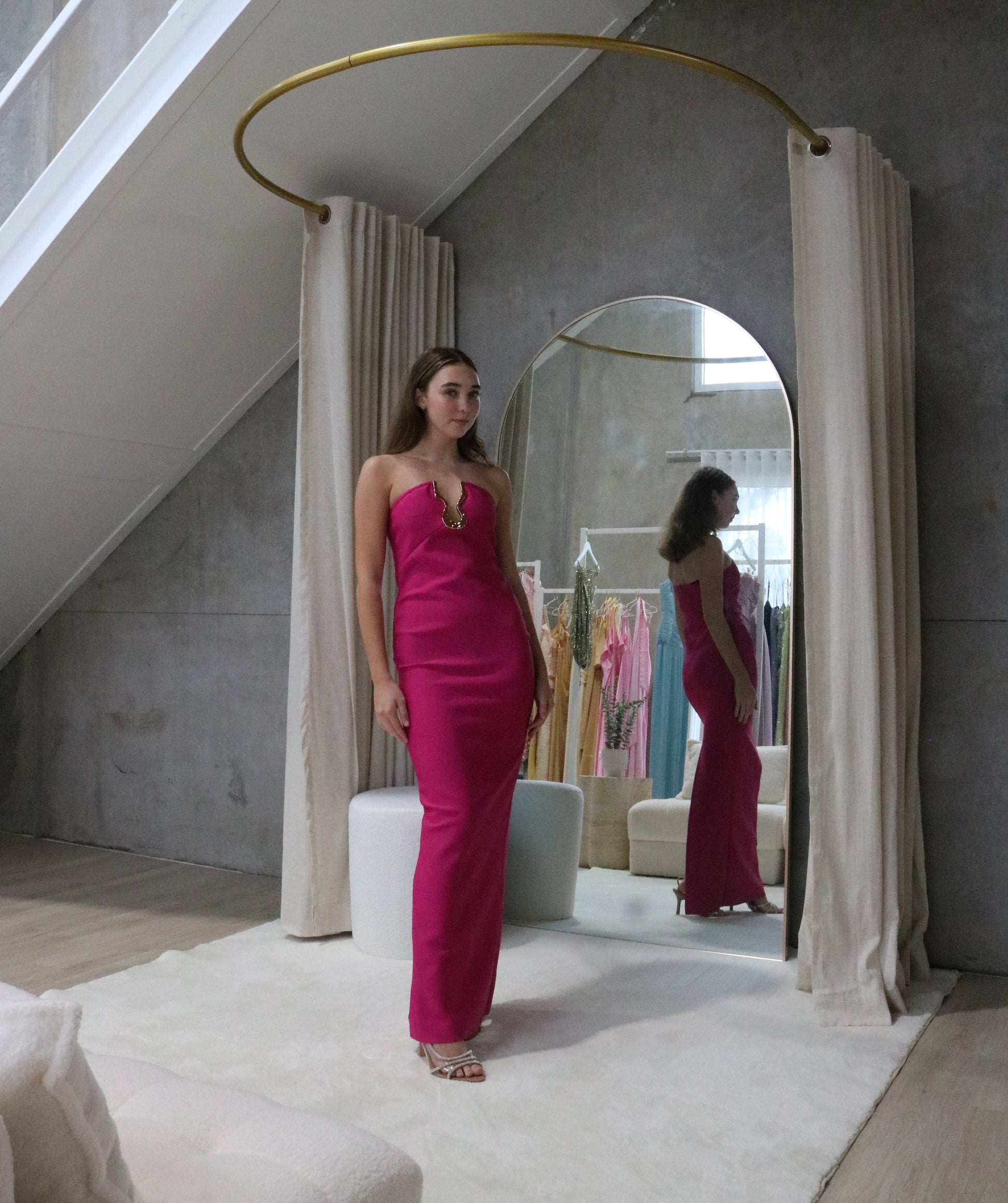 Bandage Maxi Dress Pink