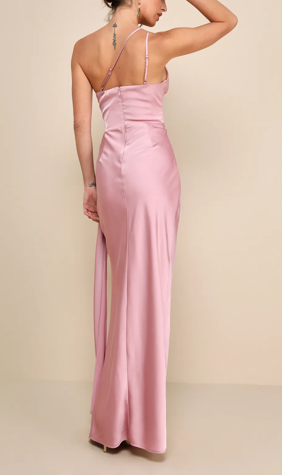 Elegance Satin One-Shoulder Dress