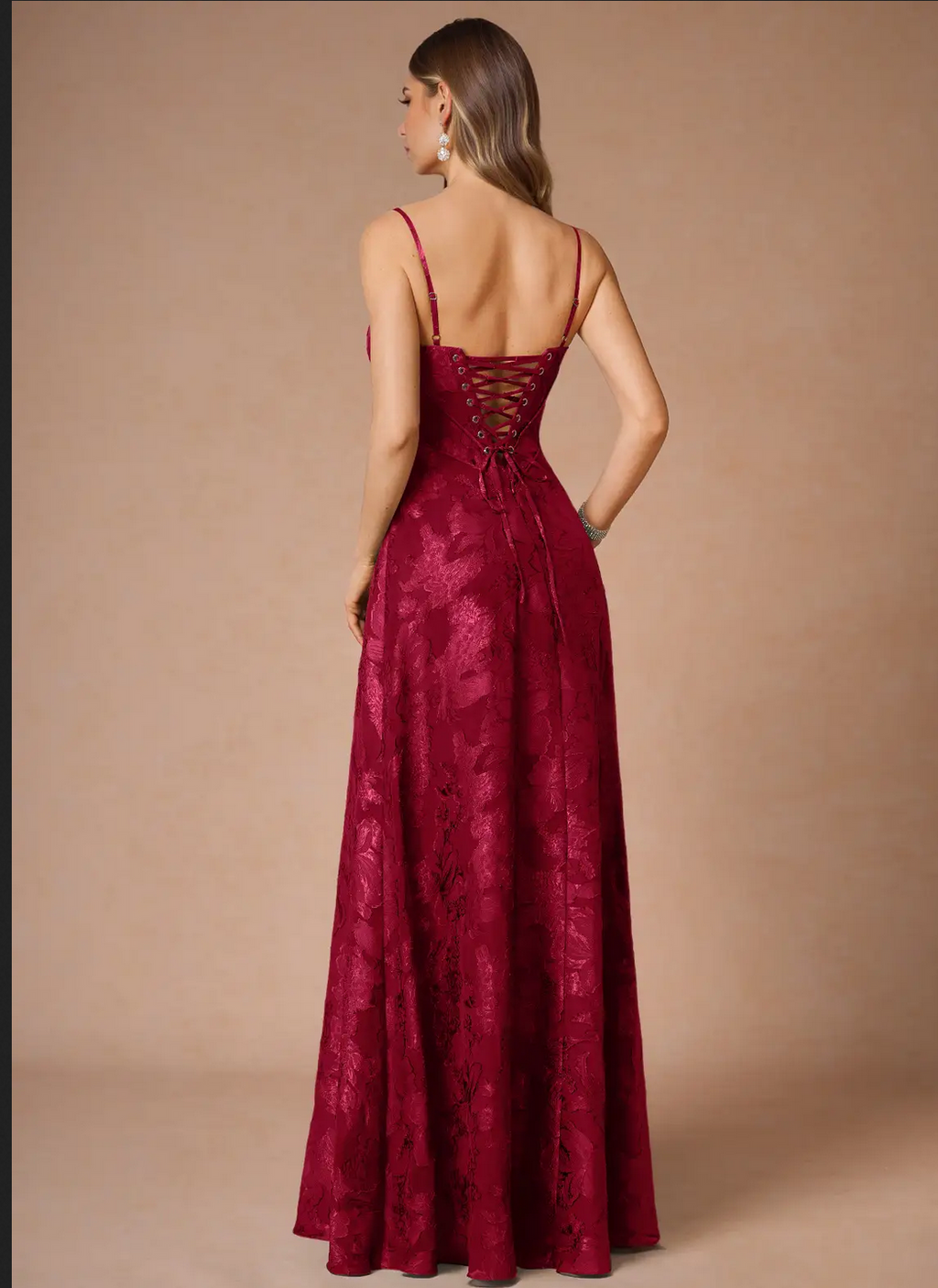 Ruby Red Lace Back Maxi Dress