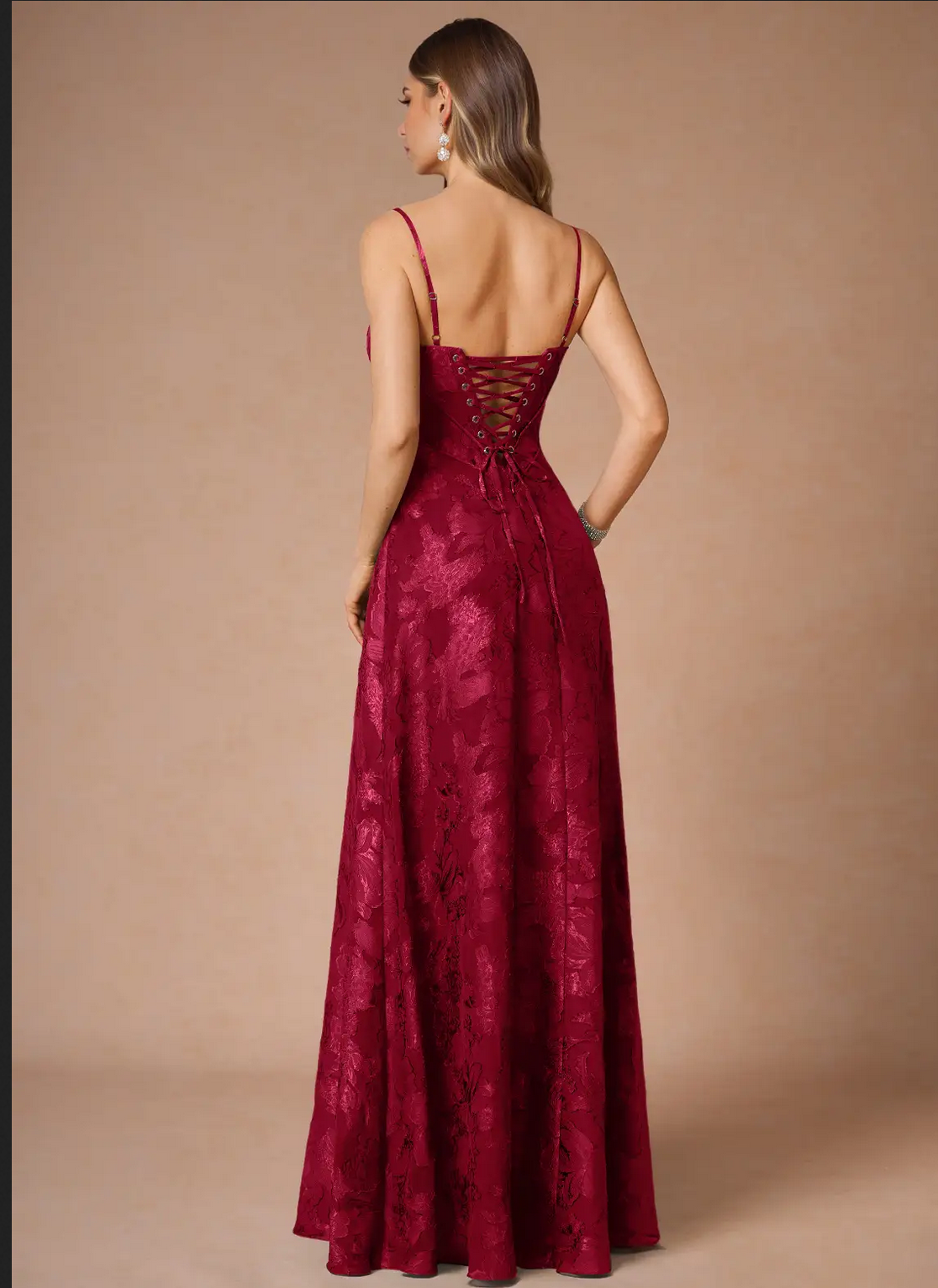 Ruby Red Lace Back Maxi Dress